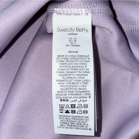 Sweaty Betty Class Crop Tie Waist Sweatshirt in Lavender Size 4 - Picture 9 of 10